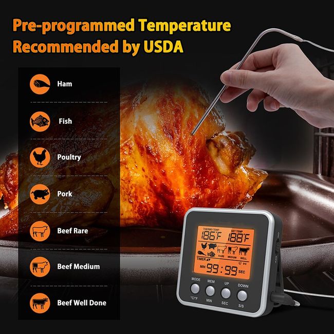 Digital Chef Thermometer Pastry Cooking Grill Thermometer for Oven