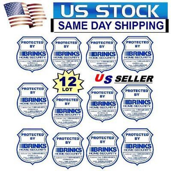 12 DIE CUT Security Alarm System In Use Window Warning Sticker Decals