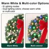 24" Prelit Christmas Wreath w/ Lights & Timer & Remote For Front Door Christmas