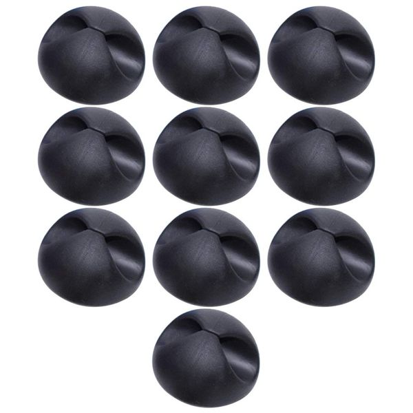 YOFASEN Cable Clips Reusable - Self Adhesive Clips Holders for Cable Management, Black, 10pcs