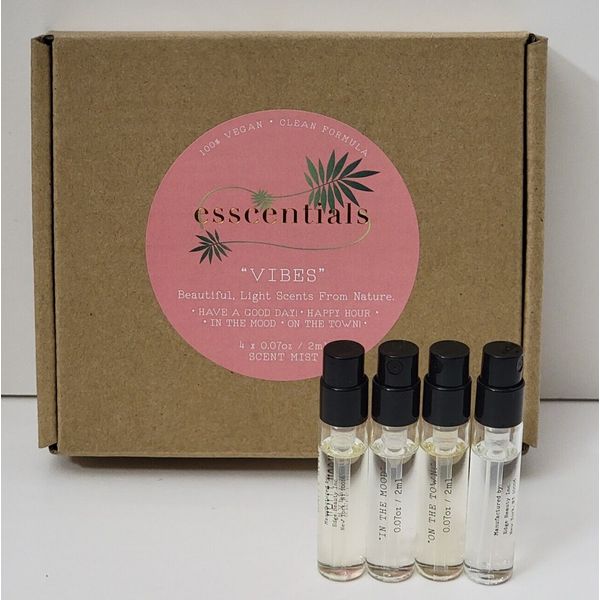 ESSCENTIALS VIBES SCENT MIST BEAUTIFUL LIGHT SCENT FROM NATURE. 4 pcs Vials Set