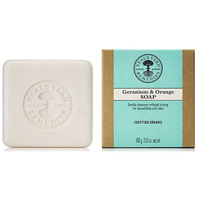 Neal’s Yard Remedies Geranium & Orange Soap | Natural & Organic Soap | Non-Drying | Palm Oil-Free Soap | 100g