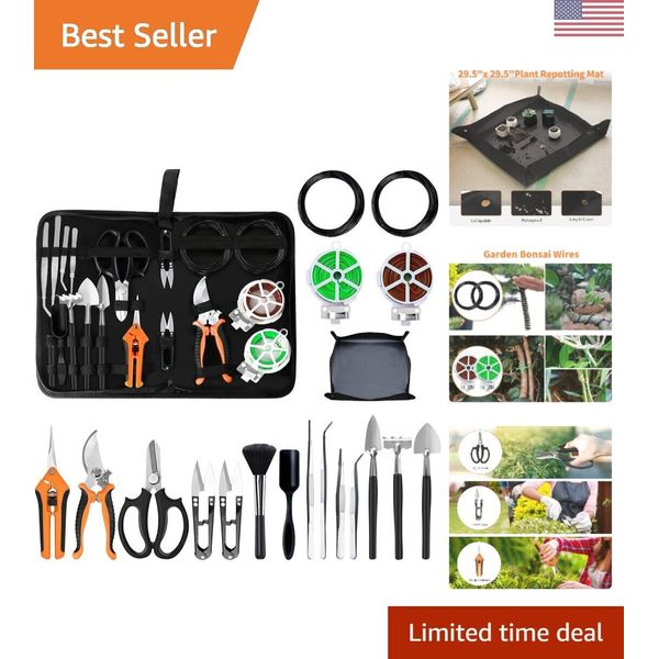 Bonsai Tools Set, 20 Pcs Gardening Succulent Tree Indoor Beginner Tool Kit, I...