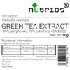 Nutrics® 25:1 Green Tea Extract 95% Polyphenols 70% catechins 45% EGCG 50g