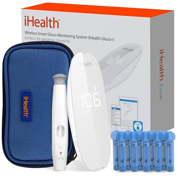 iHealth BG5 Wireless Smart Blood Sugar Test Kit w/ 10 Lancets and Carry Bag