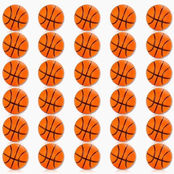 Dazarey 30 Pack Mini Basketball Valentines,Mini Basketball Stress Balls,1.6 Inch Mini Basketballs for Kids,Mini Foam Sports Ball,Sports Theme Party Favor Toys,Small Basketball Party Decoration