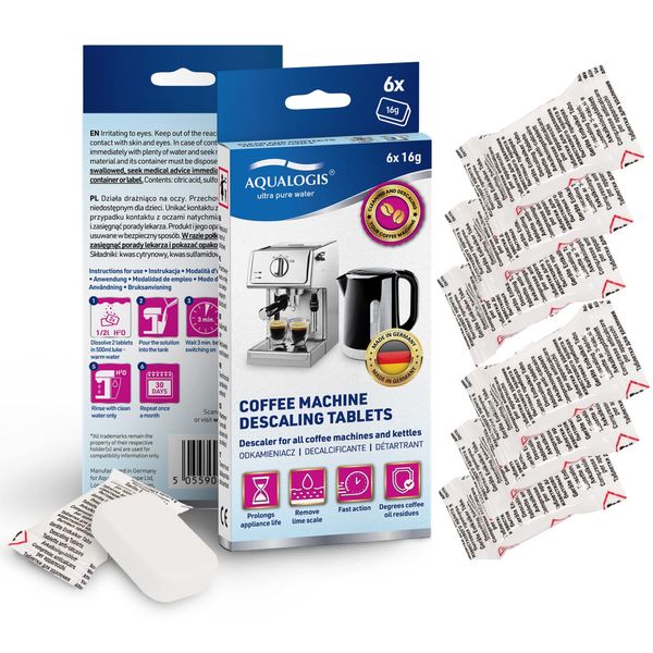 Descaler Tablets for Descaling Coffee Machine and Kettle 16g Each/Compatible with Tassimo Bosch (6)