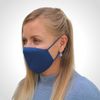 Pack of 2 solid knitted Face Mask two layers reusable washable bandanas Blue