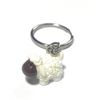 FizzyButton Gifts Resin Sheep Charm Keyring Key Ring with Silver Tone Keychain