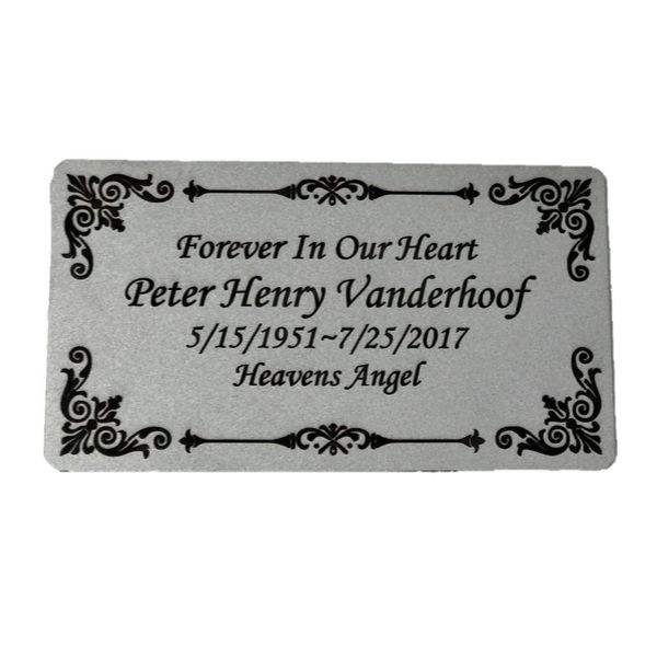 Personalized Engraved Plate, 4.5" x 2.5" Silver Name Plate with Black, Plaque