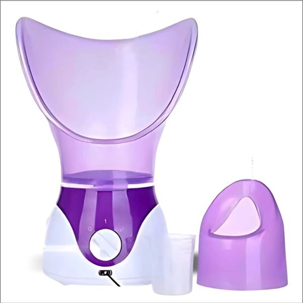 PRIMEPULSE Facial Steamer & Steam Inhaler for Sinus Relief with Warm Mist for Deep Cleaning, Home Spa Set, Unclogs Pores, Removes Blackheads Professional Face Care Tool for Women & Men