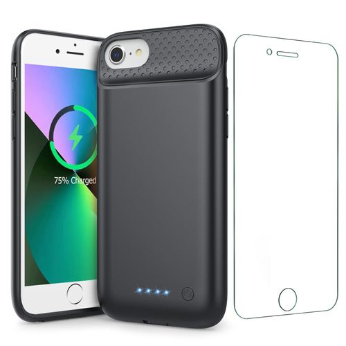 Battery Case for iPhone 6/6s/7/8/SE(2022/2020)(6.1 Inch), Upgraded Ultra-Slim 7000mAh Portable Extended Battery Pack for iPhone 8, iPhone 7, iPhone 6/6s, iPhone SE Charging Case (Black)