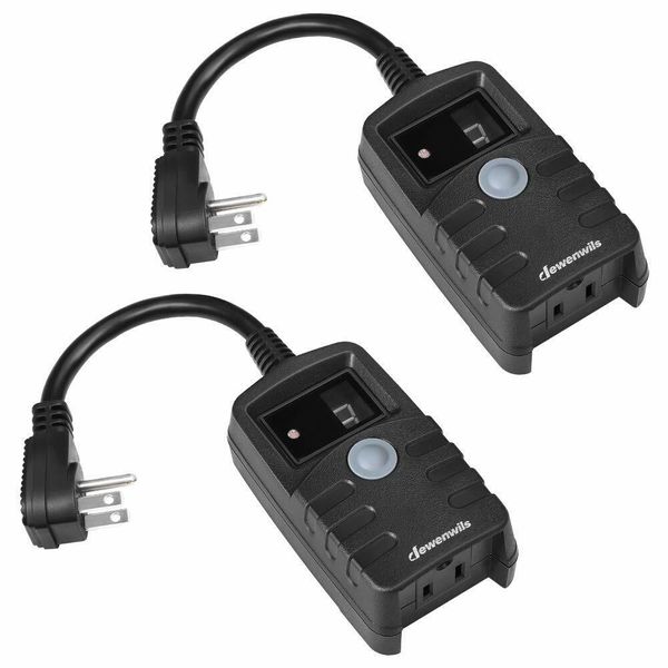 DEWENWILS Outdoor Pool Timer Weatherproof Countdown Photocell Plug in 2Pack