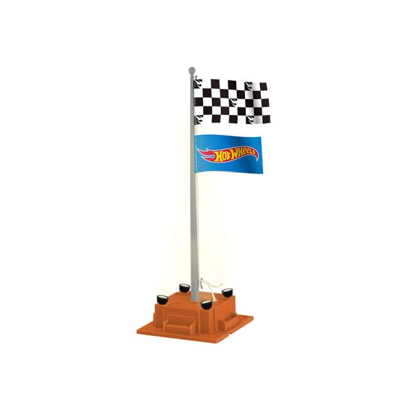 Lionel 685270 Hot Wheels Checkered Flagpole, O Gauge, Orange, Blue, Yellow, Red, Gray, black, White