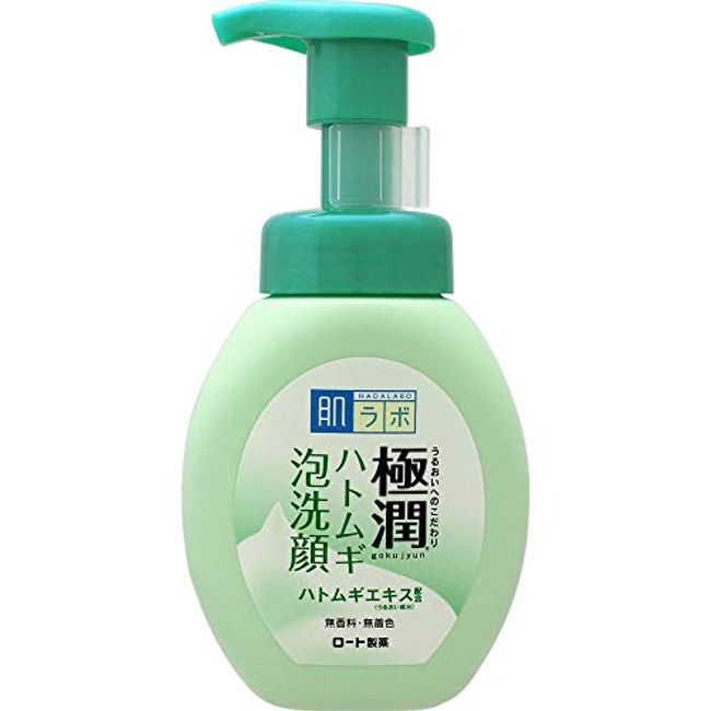 Hada Labo Gokujun Pore Cleansing Adult Acne Prevention Hatomugi Foam Face Wash, 6.3 fl oz (160 ml)