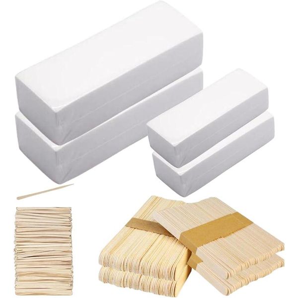 Wax strips, large and small, spatulas, for wide areas and fine details, set of 200 each, disposable for Brazilian waxing (Wax strips, large and small, spatulas, for wide areas and fine details, set of 200 each)