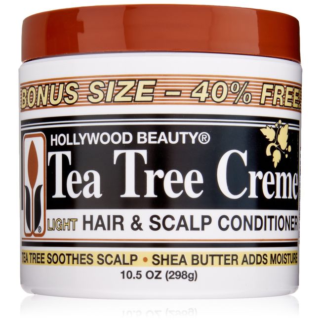 Hollywood Beauty Tea Tree Creme Hair and Scalp Conditioner, White , 10.5 Ounce