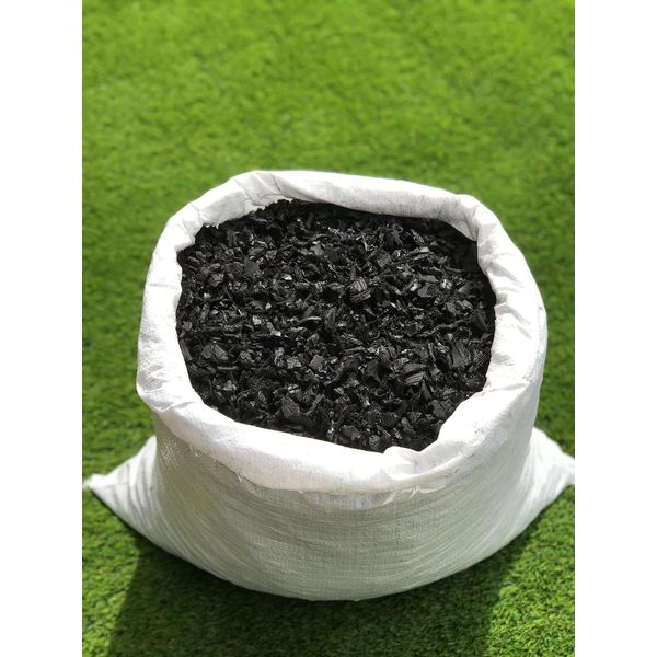 Doric Black Rubber Safety Play Bark Mulch Chippings 20KG (50L) / Bag - 1 Sq Meter coverage