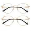 2 Pack Blue Light Blocking Round Clear Glasses Small Face Gold Frame New