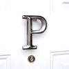 Monogram Letter P Door Knocker - Nickel