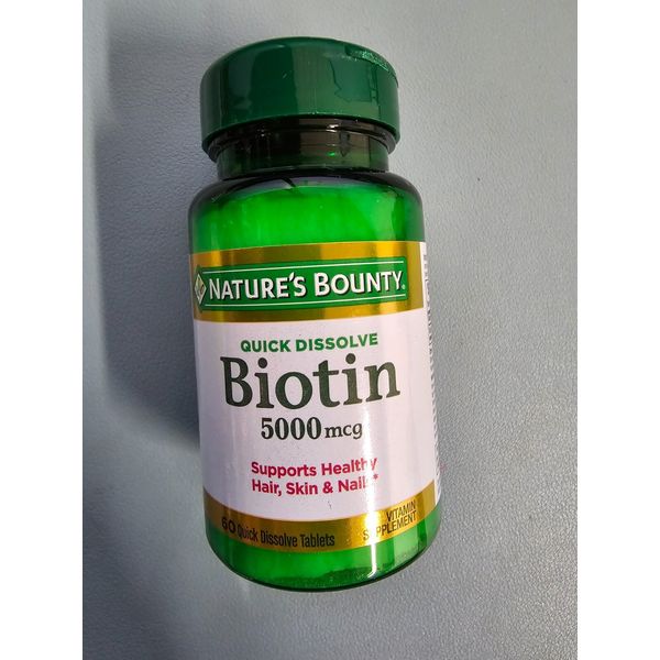 Nature's Bounty Biotin 5,000 mcg 60 Quick Dissolve Tablets 