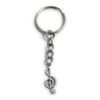 FizzyButton Gifts Treble Clef Charm Keyring Key Ring with Silver Tone Keychain