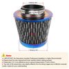 3"76mm Blue High Flow Inlet Cold Air Intake Cone Replacement Dry Air Filter