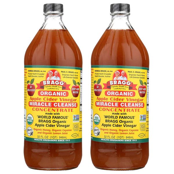 Bragg Organic Apple Cider Vinegar, Miracle Cleanse Concentrate, 32 Ounce (32 Ounce. 2-PACK)