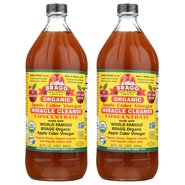 Bragg Organic Apple Cider Vinegar, Miracle Cleanse Concentrate, 32 Ounce (32 Ounce. 2-PACK)