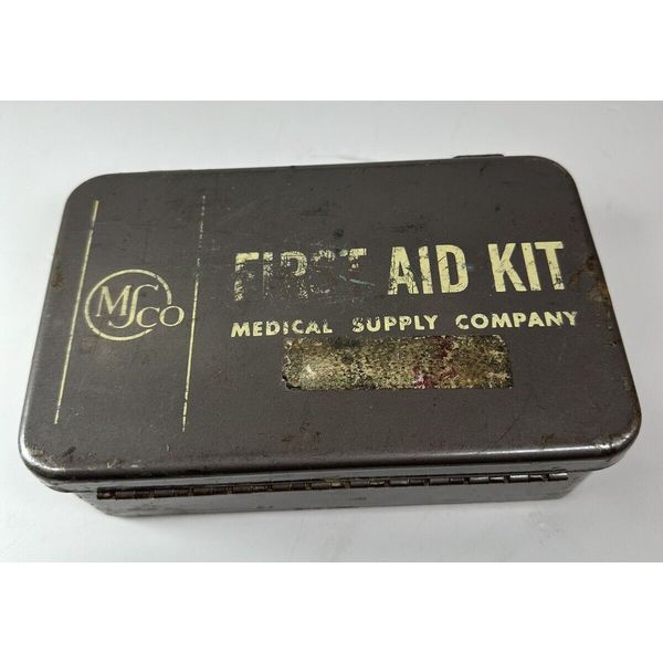 Vintage 1960's MSCO L-420 First Aid Kit &  Contents Medical Supply Company