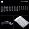 KADS 120PCS Clear Full Cover Dual Nail System Form UV Gel Acrylic Nail Art Mold Artificial Nail Tips with Scale for Extension (MODEL 3)