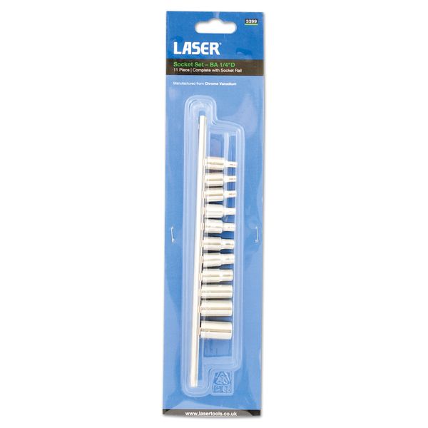 Laser 3399 BA Socket Set 1/4"D 11pc