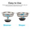 2pc Stainless Steel Kitchen Sink Strainer Stopper Drain Basket Waste Plug Filter