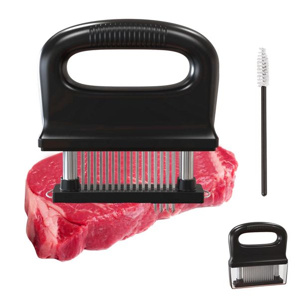 happykau Meat Tenderizer, 48 Blades, Meat Tenderer, Meat Tender, Meat Tender, Meat Cutter, Hand Held, Meat Slenderer, Meat Slenderer, Easy to Clean, Jacquard Seasoning Soaked Cooking, Meat Slicer,