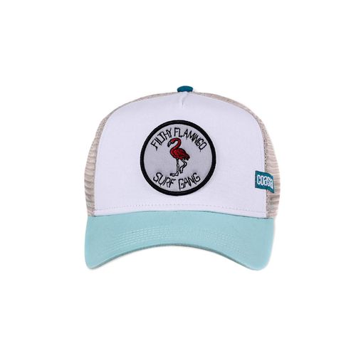 COASTAL - Filthy Flamingo (pale blue/khaki) - High Fitted Trucker Cap