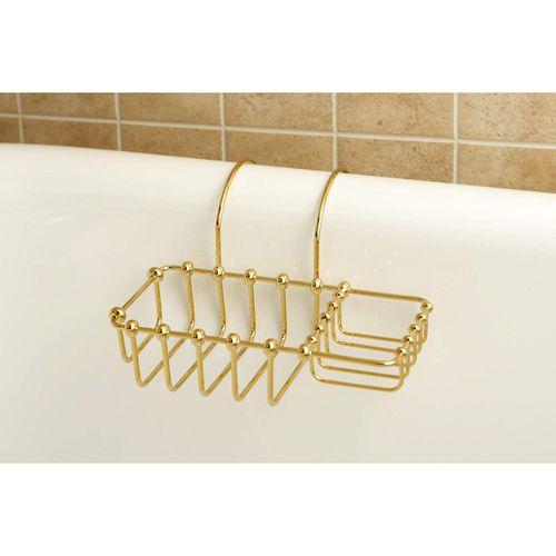 Kingston Brass CC2162 Clawfoot Tub Rim Soap and Sponge Holder, Polished Brass