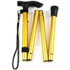 Easy Adjustable Folding Cane Plain Walking Stick Gold