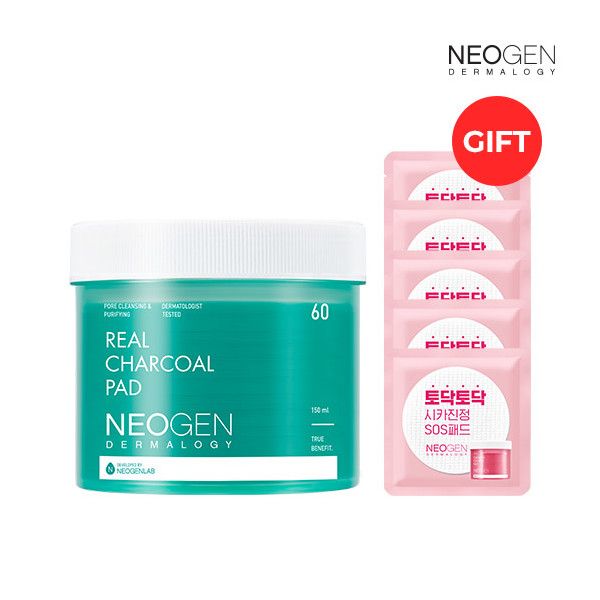 [Neogen] Real Charcoal Pads (60ea) + (Gift) Cica Pads 5ea