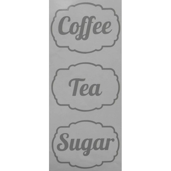 Tea, Coffee, Sugar Kitchen Jar Canister Labels Stickers
