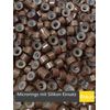 100 Micro Rings with Silicone Insert for Micro Ring Extensions Real Hair Extensions – Brown
