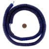 Translucent Cobalt Blue Vinyl Phono Record Beads 12mm Ghana African Disk