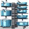 8 Tier Pot and Pan Organizer Rack for Cabinet with 3 DIY Methods, Adjustable ...