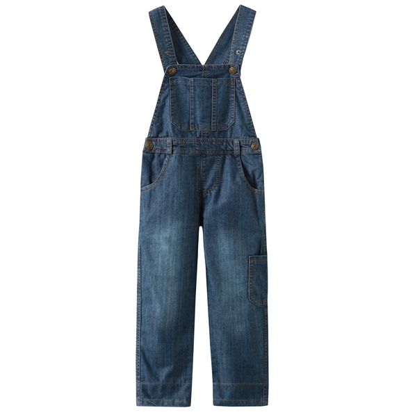 GRANDWISH Boys Blue Thin Denim Bib Overalls 6