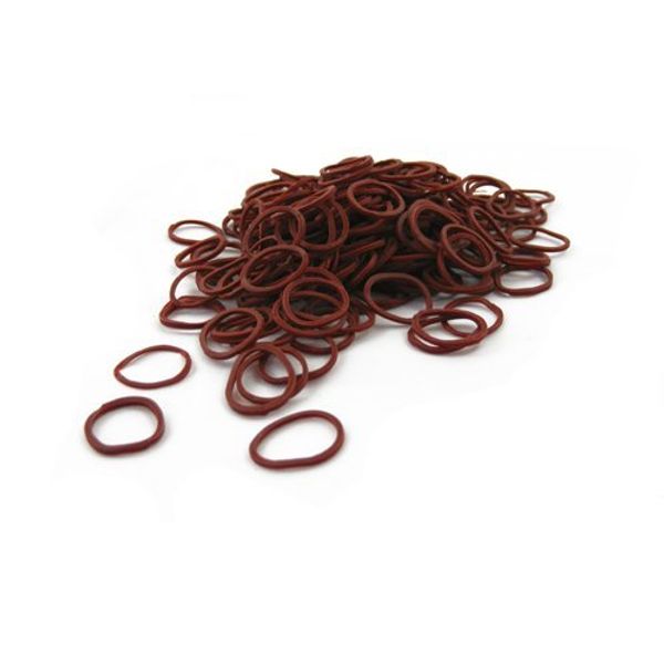 Pack of 250 Small Mini Hair Elastics Rubber Braiding Bands for Dreads Cornrows Braiding (Brown)