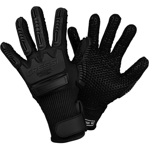 Cressi HEX Grip Gloves, Black, M