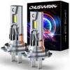 2pcs Cool Ultra 6000k White 60W H7 LED Bulb High Low Beam Headlight Replacement