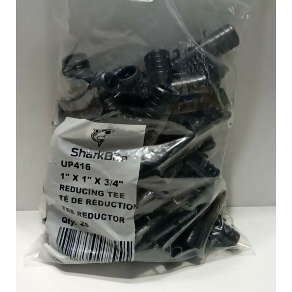 SHARKEBITE 1" X 1" X  3/4" REDUCING TEE 25 PCS