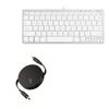 BoxWave Cable Compatible with Macally Compact USB-C Keyboard - PD miniSync (240W), Retractable PD 240W Portable USB Type-C Cable - Jet Black
