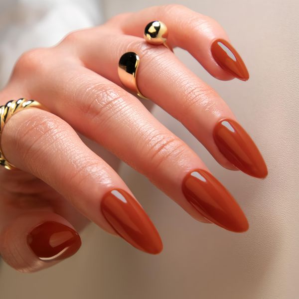 THCEVRLA Nail Tips - Light Red, Almond Nail Tips, Short Cut, Solid Color Basic Model, False Nail Gelation, Tool Kit Included, 24 Pieces