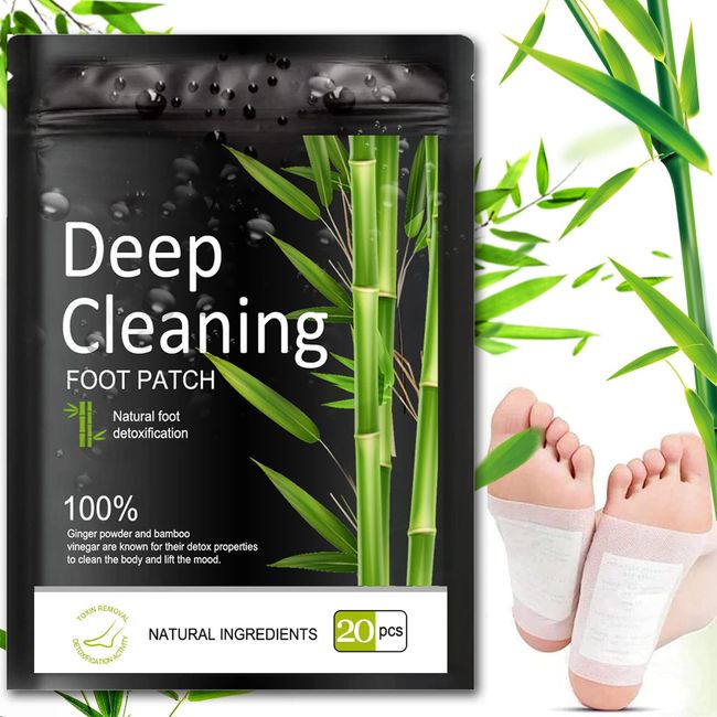 Detox Foot Patches, 20 Pcs Deep Cleansing Detox Foot Pads to Remove Body Toxins with Bamboos and Ginger Powder for Stress Relief, Deep Sleep and Enhance Blood Sleep Aid (20 PCS) (20PCS)